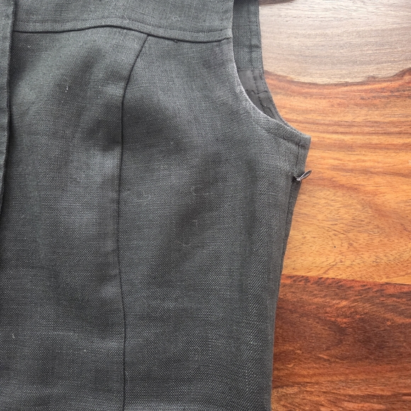 100% Linen Classic Black Sleeveless Dress Donna Morgan Size 4 - Picture 4 of 15